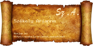 Székely Arianna névjegykártya